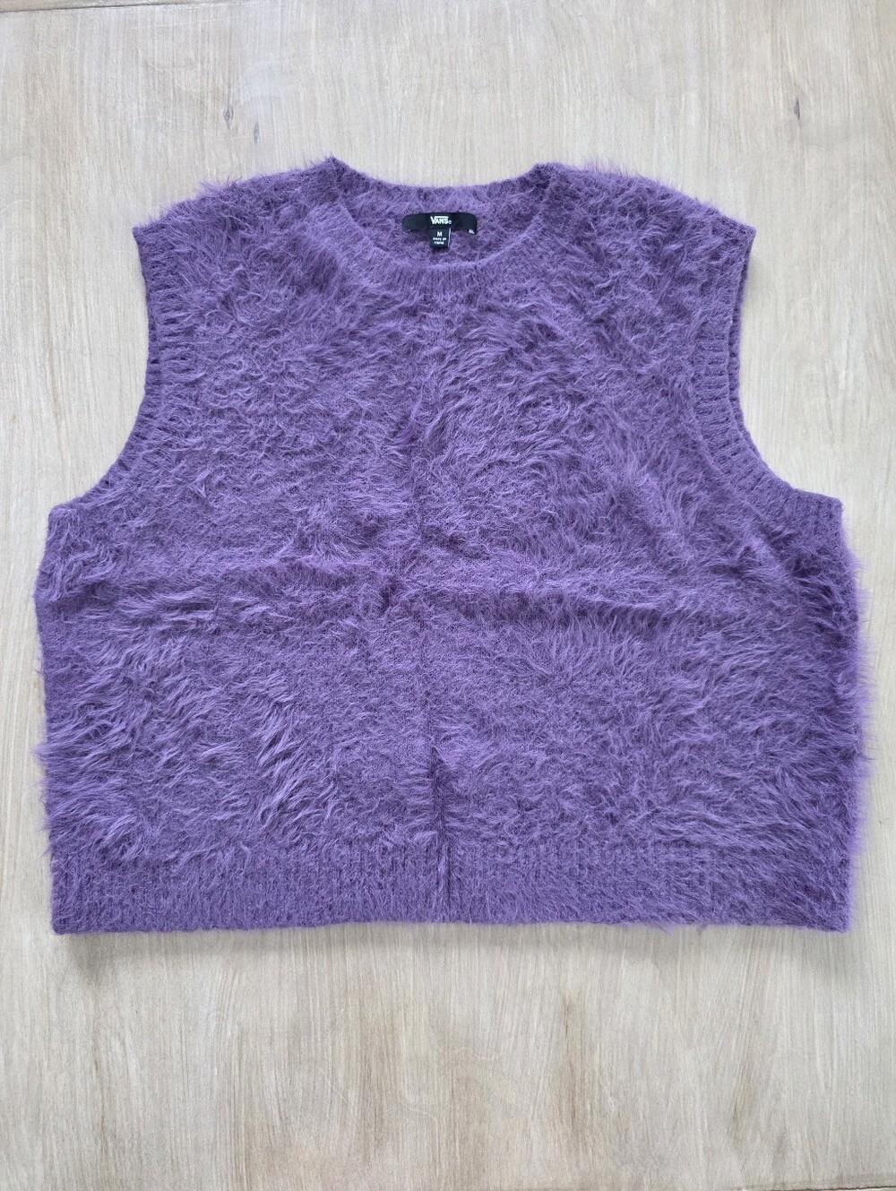 Vans Purple Fuzzy Sleeveless Sweater Vest Size Medium